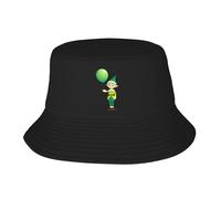 UDFKGLP Chapeau de pêcheur pour adulte motif elfe et ballon vert pour homme et femme, couvre-chef pliable pour activités de plein air
