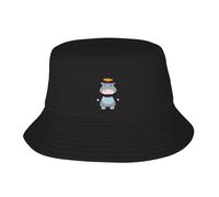 UDFKGLP Hippopotame portant un chapeau de sorcière chapeau de pêcheur adulte pour homme et femme chapeau pliable pour activités de plein air noir