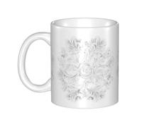 UDFKGLP Les motifs antiques fleurissent lentement, tasses en céramique pour cappuccino, latte, céréales, yaourt, lait, boissons chaudes ou froides, four à micro-ondes