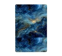UDFKGLP Magnifique peinture décorative en étain avec motif ciel étoilé de 20,3 x 30,5 cm. Fabriqué en fer blanc, résistant à l'usure et durable