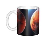 UDFKGLP Mars Planet Tasse en céramique pour cappuccino, latte, céréales, yaourt, lait, boissons chaudes ou froides Four à micro-ondes