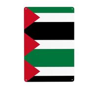 UDFKGLP Motif drapeau de l'État de Palestine Peinture décorative en étain 20,3 x 30,5 cm Fabriqué en fer blanc, résistant à l'usure et durable
