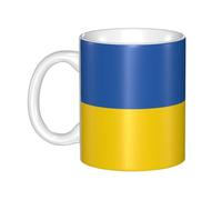 UDFKGLP Mug en céramique avec motif drapeau de l'Ukraine pour cappuccino, latte, céréales, yaourt, lait, boissons chaudes ou froides, four à micro-ondes