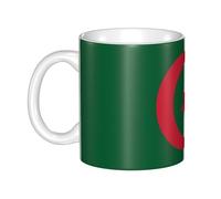 UDFKGLP Mug en céramique motif drapeau de l'Algérie pour cappuccino, latte, céréales, yaourt, lait, boissons chaudes ou froides, four à micro-ondes