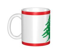 UDFKGLP Mug en céramique motif drapeau du Liban pour cappuccino, latte, céréales, yaourt, lait, boissons chaudes ou froides, four à micro-ondes