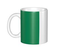 UDFKGLP Mug en céramique motif drapeau du Nigeria pour cappuccino, latte, céréales, yaourt, lait, boissons chaudes ou froides, four à micro-ondes