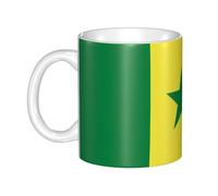 UDFKGLP Mug en céramique motif drapeau du Sénégal pour cappuccino, latte, céréales, yaourt, lait, boissons chaudes ou froides, four à micro-ondes