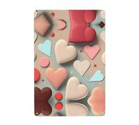UDFKGLP Peinture décorative en étain avec motif d'amour 20,3 x 30,5 cm. Fabriqué en fer blanc, résistant à l'usure et durable