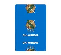 UDFKGLP Peinture décorative en étain avec motif drapeau de l'État de l'Oklahoma 20,3 x 30,5 cm, fabriquée en fer blanc, résistant à l'usure et durable