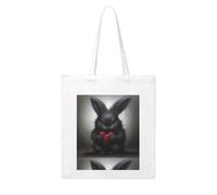 UDFKGLP Petit lapin noir tenant un cœur Sac fourre-tout en toile solide et durable pour les voyages, le shopping, le quotidien, taille unique