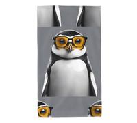 UDFKGLP Serviettes en papier à motif pingouin avec lunettes 69,8 x 40,6 cm, douces pour la peau, absorbantes, moelleuses et douces, pour salle de bain, plage, extérieur