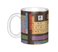UDFKGLP Tableau périodique des éléments Tasse en céramique pour cappuccino, latte, céréales, yaourt, lait, boissons chaudes ou froides Four à micro-ondes