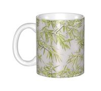 UDFKGLP Tasse en céramique à motif branches de saule oscillantes pour cappuccino, latte, céréales, yaourt, lait, boissons chaudes ou froides, four à micro-ondes