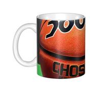 UDFKGLP Tasse en céramique avec motif de fond de basket-ball pour cappuccino, latte, céréales, yaourt, lait, boissons chaudes ou froides, four à micro-ondes