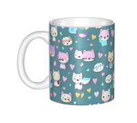 UDFKGLP Tasse en céramique avec motif de petit renard pour cappuccino, latte, céréales, yaourt, lait, boissons chaudes ou froides, four à micro-ondes