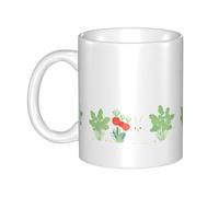 UDFKGLP Tasse en céramique avec motif « The carrot garden of the little fat rabbit » pour cappuccino, latte, céréales, yaourt, lait, boissons chaudes ou froides, four à micro-ondes