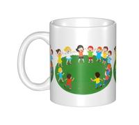 UDFKGLP Tasse en céramique avec motif « The friend who spins in circles » pour cappuccino, latte, céréales, yaourt, lait, boissons chaudes ou froides, four à micro-ondes
