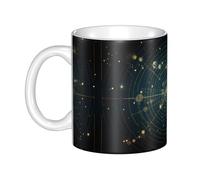 UDFKGLP Tasse en céramique motif constellation zodiaque pour cappuccino, latte, céréales, yaourt, lait, boissons chaudes ou froides, four à micro-ondes