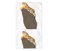 UDFKGLP Tiger on The Cliff Serviettes absorbantes douces et douces pour la peau, pour salle de bain, plage, extérieur (69,8 x 40,6 cm)