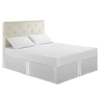 UDHSNJZG Cache Sommier Couvre-lit résistant et Confortable, Jupe de lit Double brossée sans Surface, Protection(White,T (99X190cm))