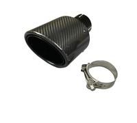 UDHSNJZG Embout Echappement Embouts d'échappement ovales en Fiber de Carbone, Une pièce, Mise à Niveau et Modification la Gorge Queue, Buses Silencieux arrière(Full Glossy Black,Inlet 57mm)