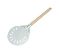 UDHSNJZG Pelle Pizza Pelle À Pizza Perforée De 7/8/9 Pouces, Manche En Aluminium Et Bois, Palette, Outil Court, Poignée Antidérapante(8 inch 40cm)