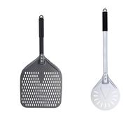 UDHSNJZG Pelle Pizza Pelle À Pizza Rectangulaire Perforée De 14/13/12 Pouces, Revêtement Dur En Aluminium, Palette Courte(12inch and 8inch Set)