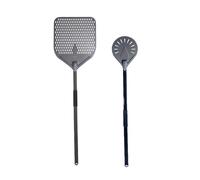 UDHSNJZG Pelle Pizza Pelle à Pizza rectangulaire perforée revêtement dur en aluminium de 44/46 pouces, longue pelle, outil palette amovible(14inch and 8inch Set)