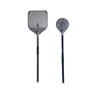 UDHSNJZG Pelle Pizza Pelle à Pizza rectangulaire perforée revêtement dur en aluminium de 44/46 pouces, longue pelle, outil palette amovible(13inch and 8inch Set)
