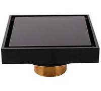 UDHSNJZG Siphon De Sol Couvercle de Drain Sol en Laiton, 8 Couleurs, désodorisation, carré 100x100mm, Anti-Odeur, Salle Bains, Balcon, Douche Invisible(Black)