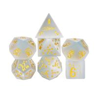 UDIXI Lot de 7 dés DND en pierre précieuse avec étui cadeau pour jeu de table Donjons et Dragons (pierre œil de chat)