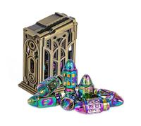 UDIXI Metal DND Bullet Dice Set with Magazine Container, 7-Die Polyhedral Dice Set Cool Style for D&D, Role Playing Game Or Other Tabletop Games(Colorful)