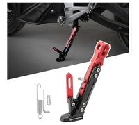 UDJCHK Moto Béquille Latérale pour Harley Davidson Softail Fat Boy 1990-2024, Base Antidérapante Large, Support Latéral Moto Réglable Aluminium Béquille Moto avec Verrou à Ressort,Red