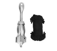 UDMeooVVs Grappin Pliant Universel d'acier au Carbone d'ancre de Bateau de 1.5kg 3.31lb avec la Corde de 20m Compatible avec des Accessoires Marins de Bateaux