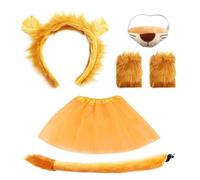 UDNFHL 1 Bandeau, 1 Nez, 1 Queue, 1 Paire De S Et Une Jupe De Fil 1 Pièce, Accessoires De Vêtements De Lion, Costumes De Cosplay, Fournitures De Fête.