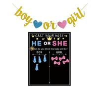 UDNFHL 1 Ensemble De Sexe Révèle des Affiches De Vote Et 1 Morceau De Drapeau De Tirage, Jeu De Vote Créatif, Fournitures De Fête pour Bébés, Décorations De Fête.