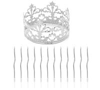 UDNFHL 1 Morceau De Couronne d'anniversaire en Métal, 12 Bougies Courbes, Coiffure Princesse en Argent, Gâteau, Décoration De Fête d'anniversaire.