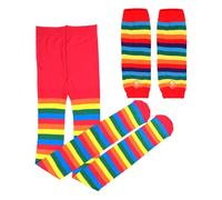 UDNFHL 1 Paire De Leggings Rayés Et 1 Paire De S Rayés, Accessoires De Personnalité Élés, Tenues De Fête, Accessoires De Vêtements Rétro.