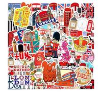 UDNFHL 100 Autocollants sur Le Thème De Londres, Autocollants De Paysage, Autocollants De Graffitis Amusants, Peuvent Décorer des Valises, des Guitares, des Cahiers.