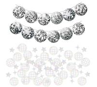 UDNFHL 100 Morceaux De Confettis Disco Et 1 Morceau De Drapeau De Discola, Ornements Brillants, Arrangement De Scène De Fête, Fournitures De Fête Rétro.