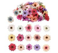 UDNFHL 100 Pièces De Tête De Chrysanthème Simulée, Marguerites Créatives en Tissu De Soie Artificielle, Accessoires De Guirlande De Guiron De Bricolage, Mini-Décoration De Mariage À Domicile.