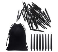 UDNFHL 150 Morceaux De Tige De Fléchette Noire Et 1 Morceau De Sac en Velours, Tige De Fléchette en Plastique, Accessoires De Fléchettes, Tige De Dart Durable.