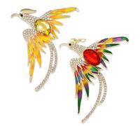 UDNFHL 2 Morceaux De Broche Phoenix, Accessoires Élés pour Dames, Broche Créative, Broche Vêtue De Diamant, Ornement De Vêtements.