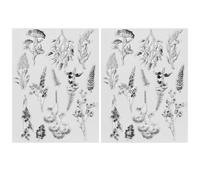 UDNFHL 2 Morceaux De Sceau De Fleurs Et d'herbe, Joint De Silicone Transparent, Fabrication De Cartes, Accessoires De Scrapbooking, Accessoires D'Artisanat De Bricolage.