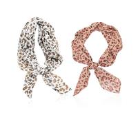 UDNFHL 2 Morceaux D'Écharpe À Imprimé Léopard, Écharpe En Mousseline Douce, Accessoires De Vêtements, Accessoires Portables, Écharpe Rétro Au Cou.