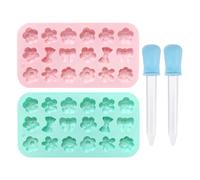 UDNFHL 2 Pièces Moule De Fleurs Et Compte-Gouttes 2 Morceau, Moule en Silicone Mignon, Accessoires De Cuisson, Outils De Cuisine, Peuvent Faire du Chocolat, De La Gelée, des Bonbons.