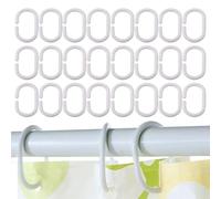 UDNFHL 24 Morceaux De Bagues Suspendues en C, Fournitures D'Installation De Rideaux, Crochets De Rideaux en Plastique, Anneaux Suspendus en Rideau De Douche Et Accessoires De Maison.