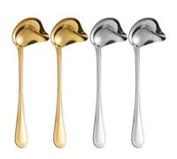 UDNFHL 4 Morceaux De Cuillère À Manches Longues Créatives, Cuillère en Acier Inoxydable, Ustensiles De Cuisine, Outils De Cuisson, Ustensiles De Cuisine Simples.