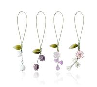 UDNFHL 4 Morceaux De Pendentif Fleuri, Pendentif Élé, Pendentif Décoratif Créatif, Adapté Aux Clés, Aux Téléphones Portables Et Aux Sacs.