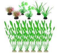 UDNFHL 6 Morceaux De Plantes Aquatiques Simulées Et 6 Morceaux d'herbe, Fournitures De Décoration De Poisson-Poisson, Aménagement Paysager D'Aquarium, Plantes en Plastique.